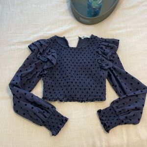 zara polka dot crop top
